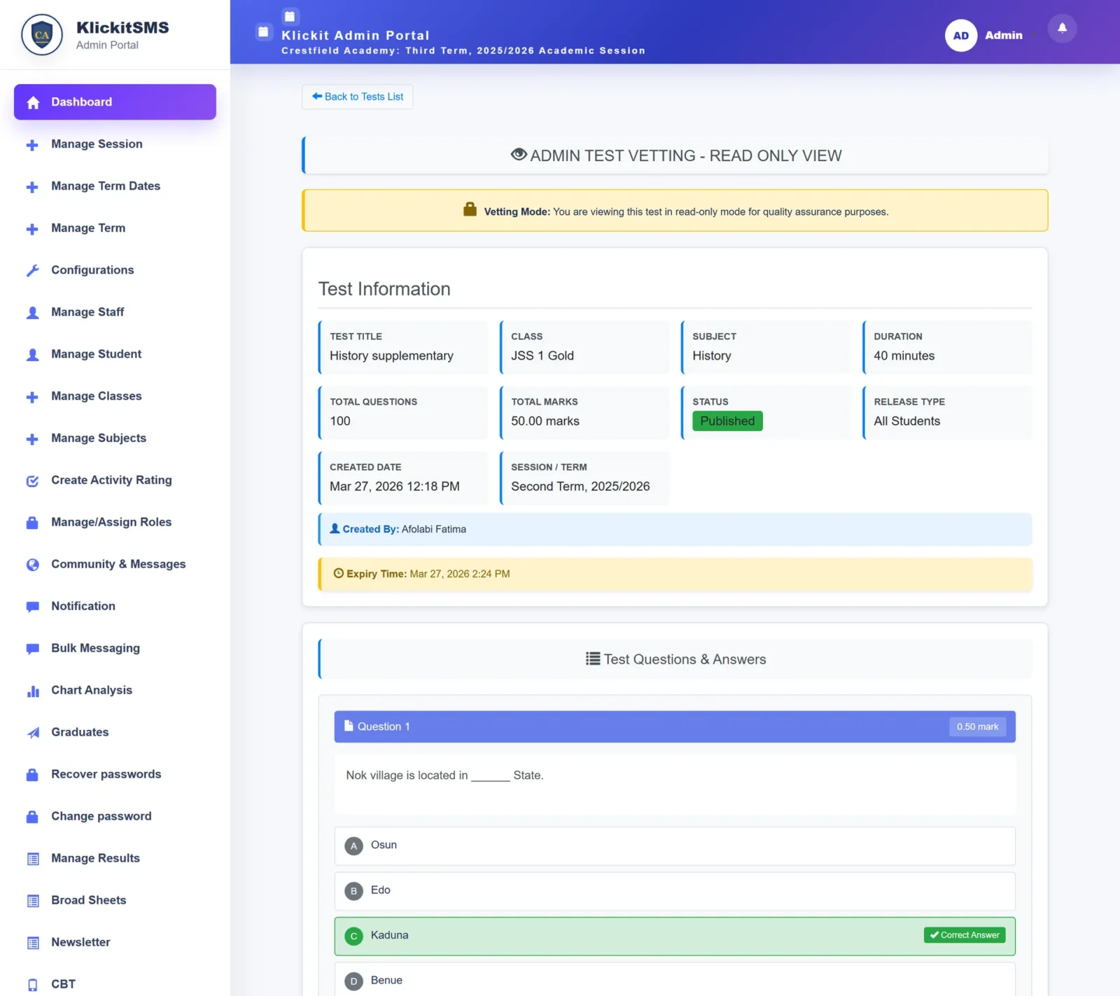 CBT & Assessment in KlickitSMS