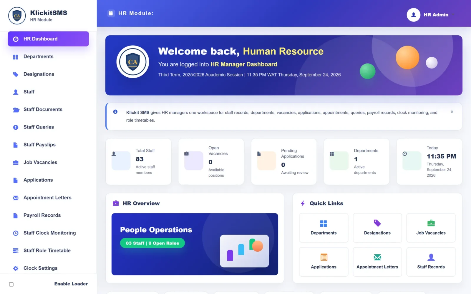 HR & Payroll in KlickitSMS